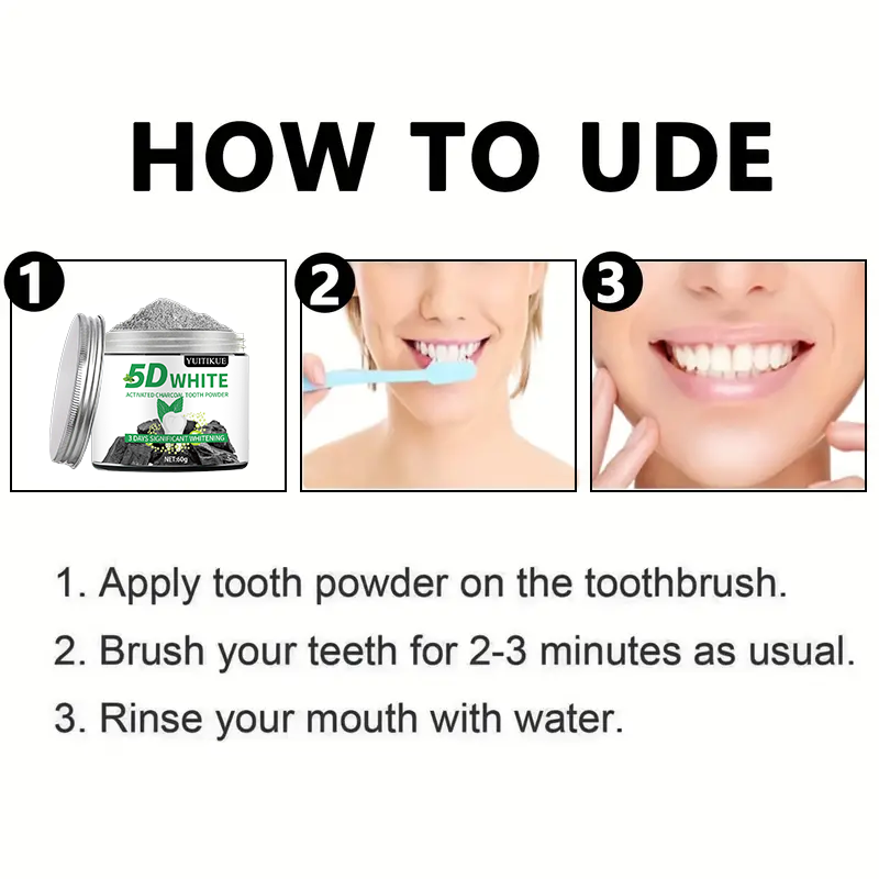 YUlTlKUE 5D Pó Dental de Carvã - Teeth Whitening Natural avaliação e preço