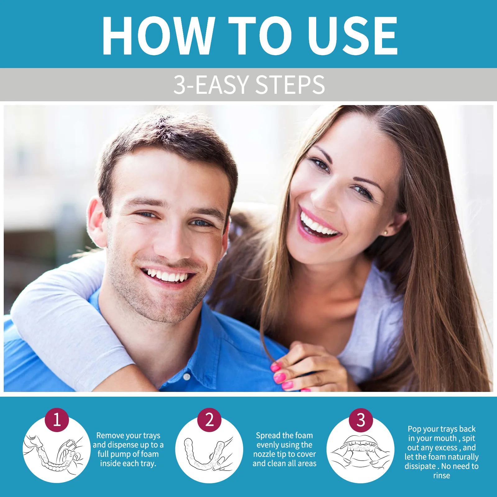 Alinhador de espuma para limpe - Teeth Whitening Natural avaliação e preço